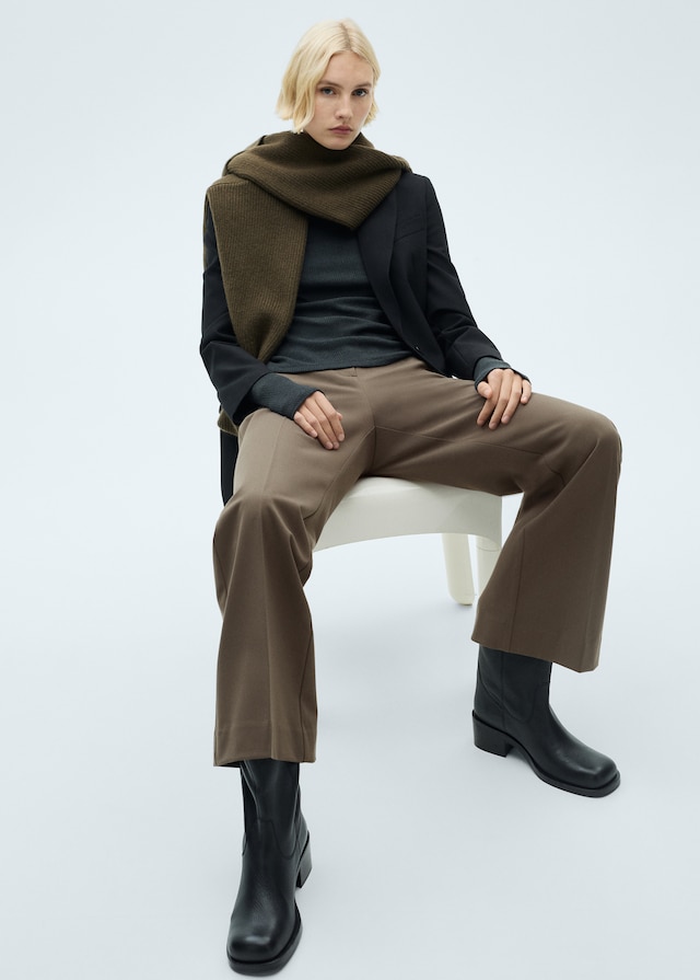 Mango Flared Hose mit mittelhohem Bund Schlussverkauf