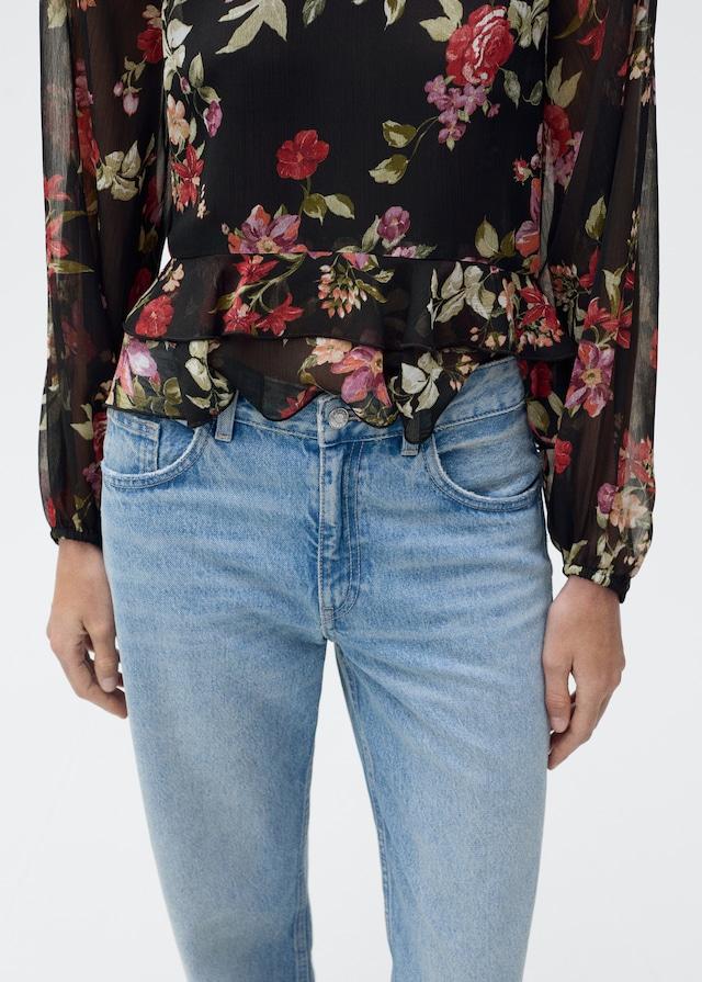 Mango Florale Rüschenbluse Rabatt
