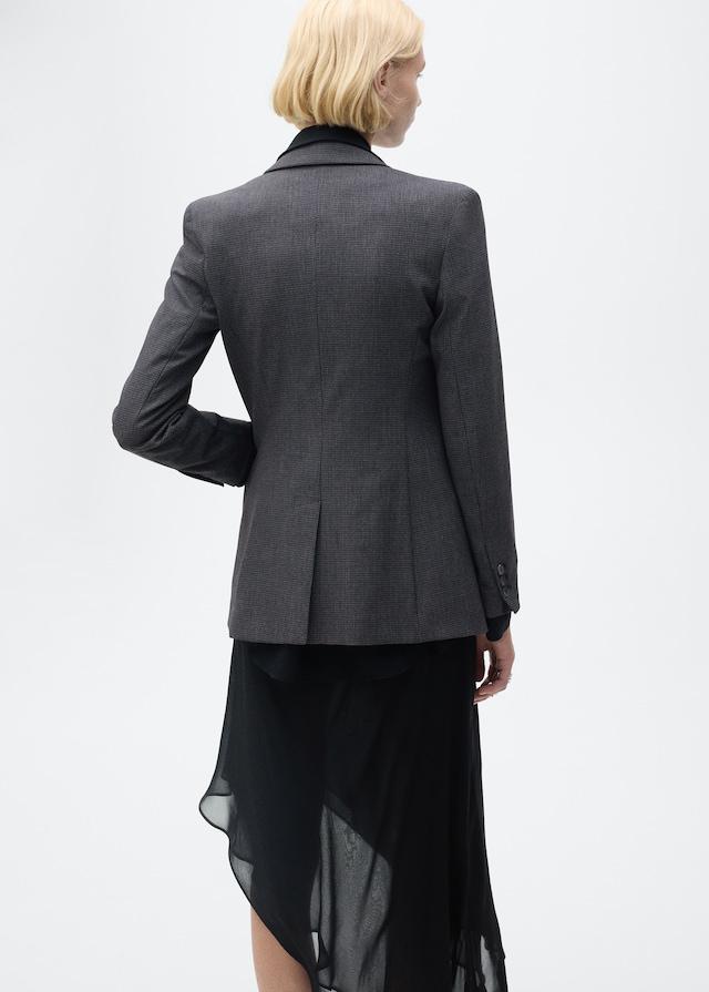 Mango Gerader Blazer mit Mikro-Hahnentrittmuster Großer Ausverkauf