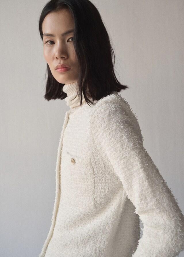 Mango Tweedjacke mit Schmuckknöpfen Begrenztes Angebot