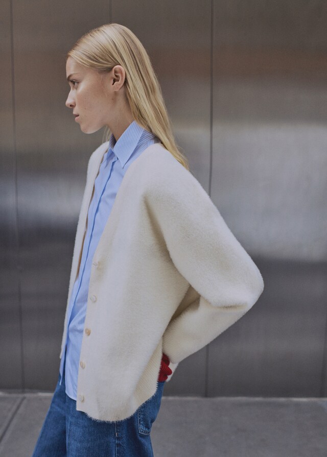 Mango Strickcardigan mit Fell-Effekt Online Shopping