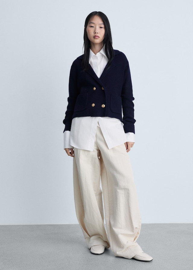 Mango Zweireihige Strickweste Preisnachlass