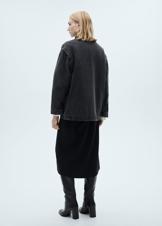 Mango Jacke mit Taschen und Cordkragen Cyber Monday