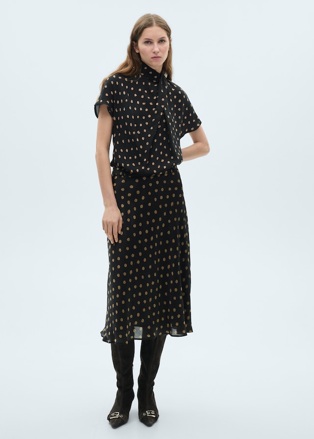 Mango Midi-Rock mit Polka Dots Weihnachtsangebot