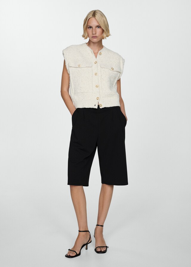 Mango Bermudashorts mit Bundfalten Tiefpreis