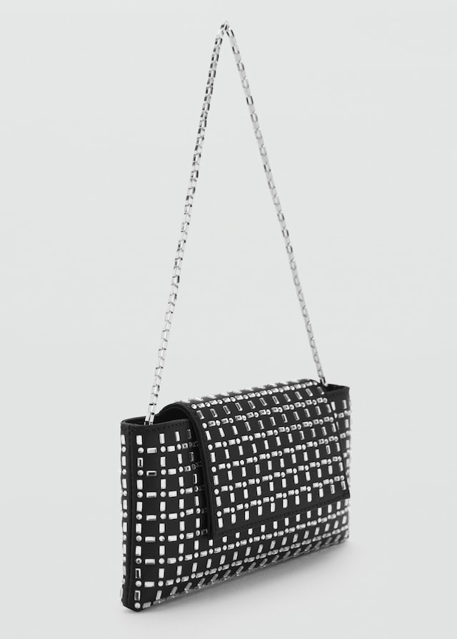 Mango Schultertasche mit Kristallsteinen Sonderangebot der Fabrik