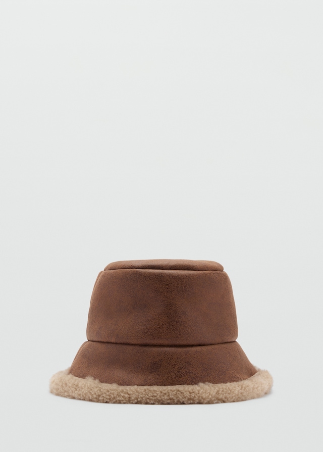 Mango Fischerhut aus Kunstshearling Auslauf