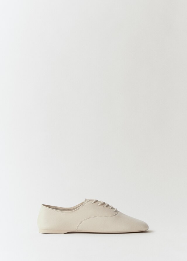 Mango Geschnürter Lederschuh Sonderangebot