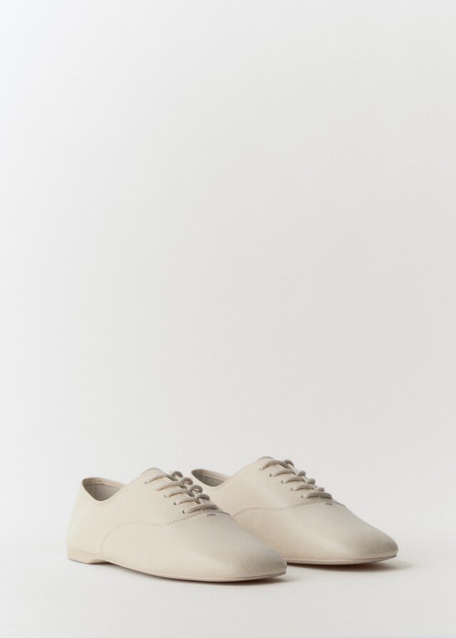 Mango Geschnürter Lederschuh Sonderangebot