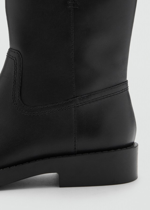 Mango Leder-Ankleboots mit Schnallen Rabatt