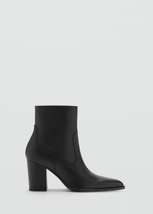 Mango Spitze Ankle Boots aus Leder Flash Sale