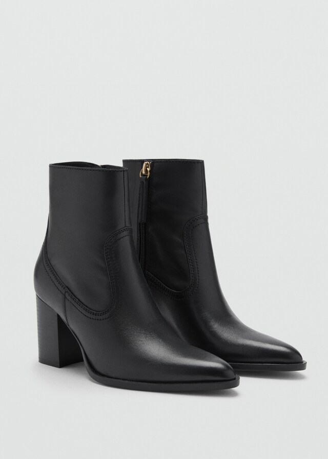 Mango Spitze Ankle Boots aus Leder Flash Sale