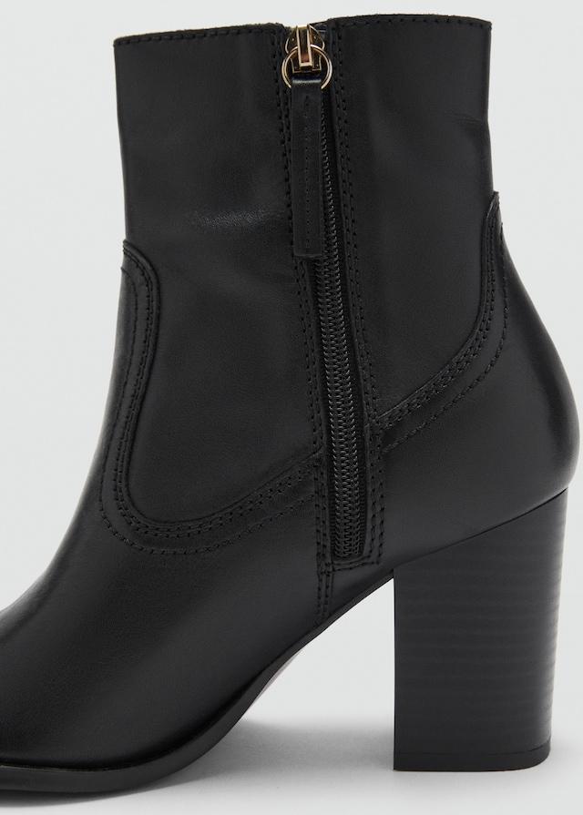 Mango Spitze Ankle Boots aus Leder Flash Sale