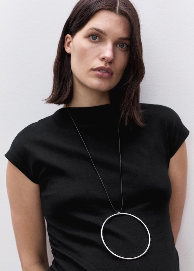 Mango Baumwollkleid mit seitlichen Raffungen Black Friday