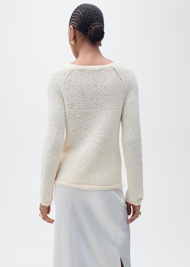 Mango Häkelpullover mit Rundhals Große Rabatte
