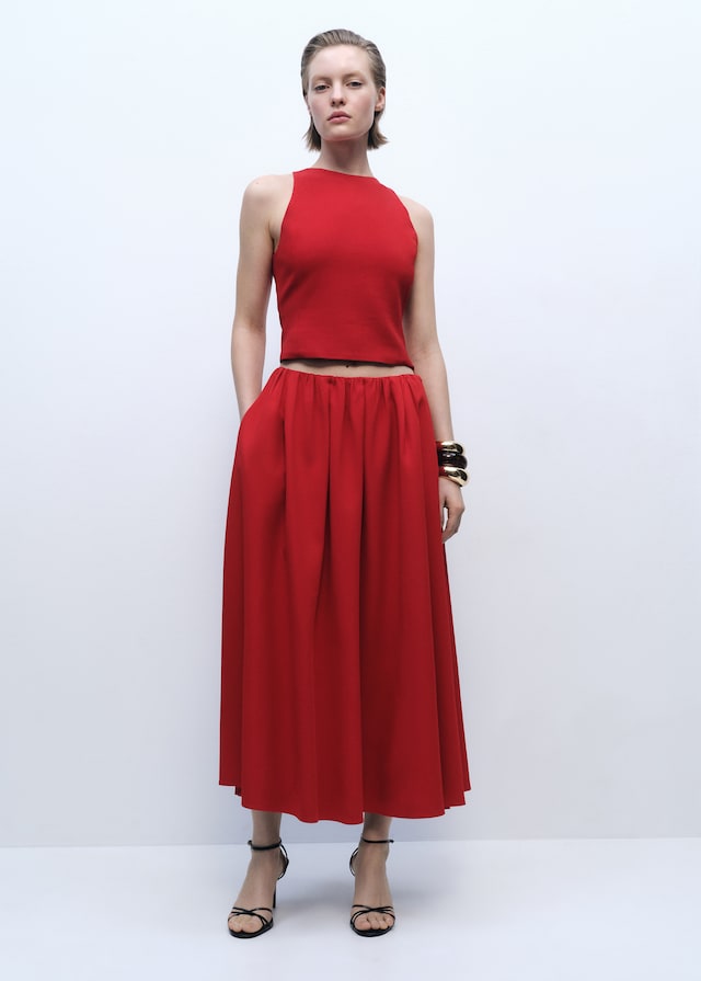 Mango Langer Rock mit geraffter Taille Riesige Ersparnisse