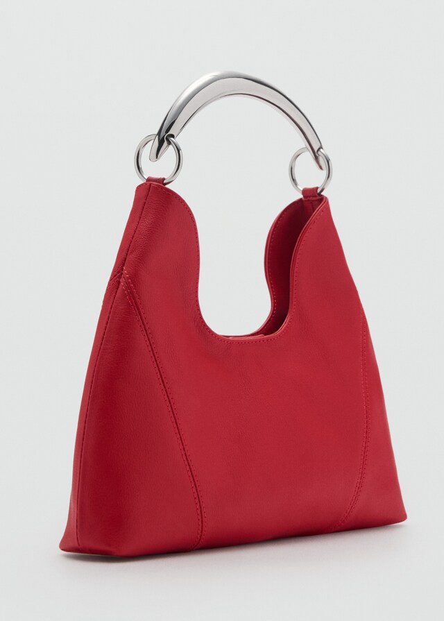 Mango Schultertasche mit Metall-Henkel Tiefpreis