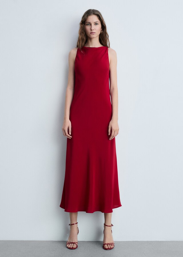 Mango Satiniertes Midi-Kleid Letzter Tag
