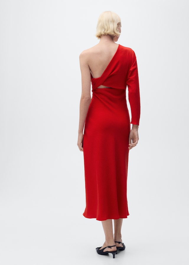 Mango Drapiertes Kleid mit asymmetrischem Design Bis zu 60% Rabatt