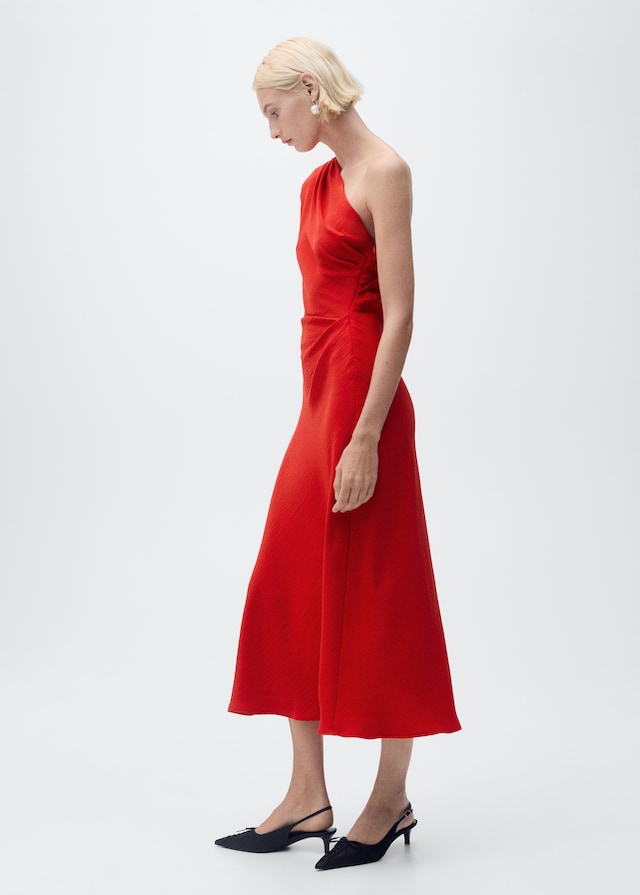 Mango Drapiertes Kleid mit asymmetrischem Design Bis zu 60% Rabatt