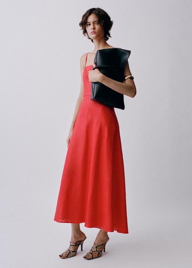 Mango Leinenkleid mit Schleife Bis zu 55% Rabatt