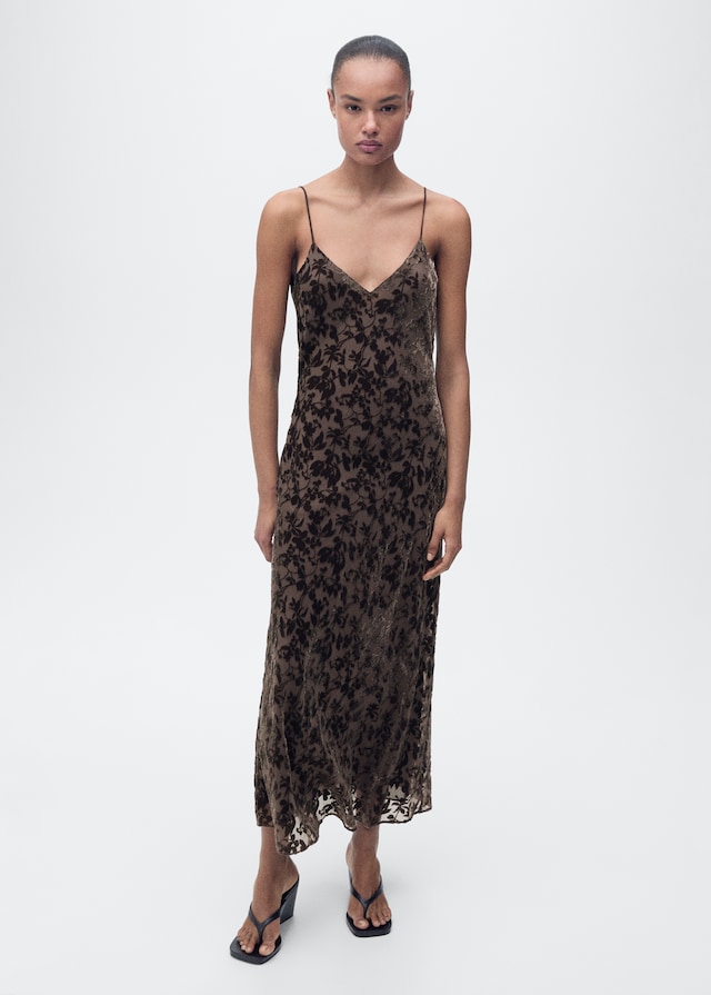 Mango Jaquard-Kleid mit Blumendessin Riesige Rabatte