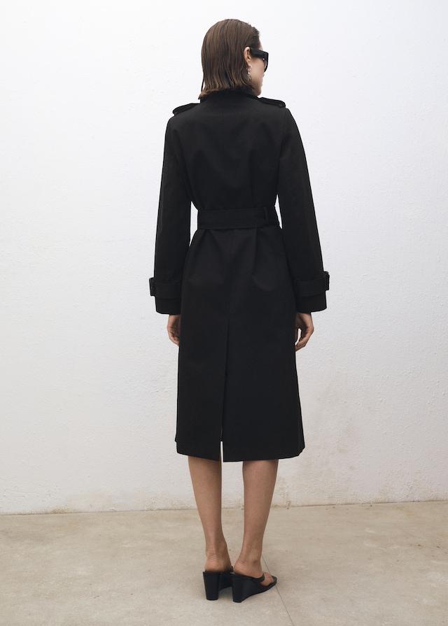 Mango Zweireihiger Baumwoll-Trenchcoat Online