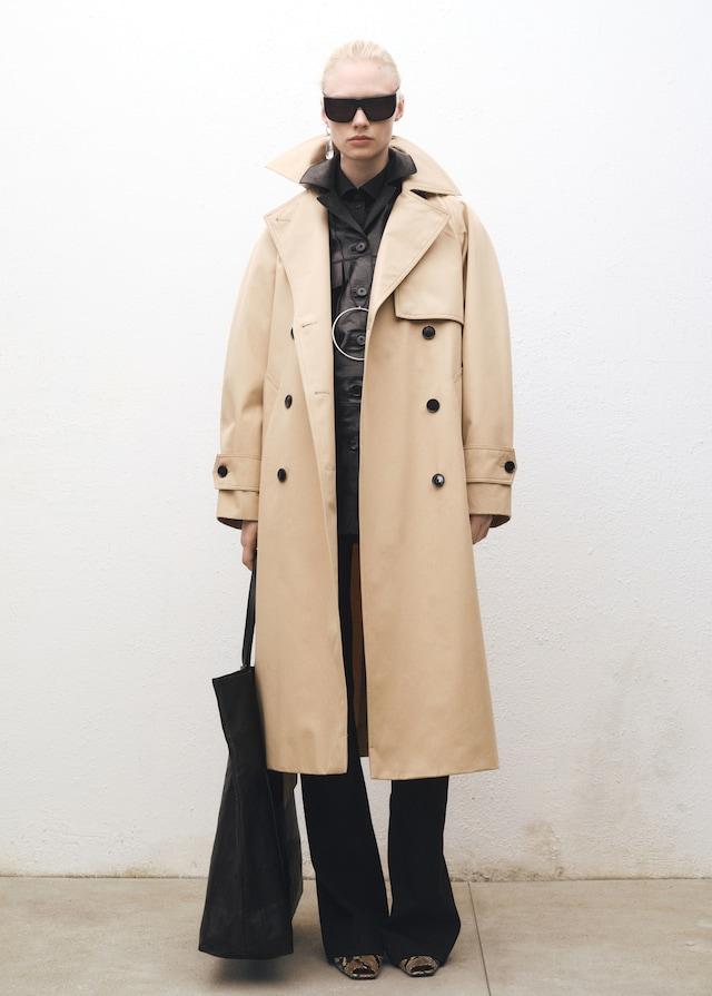 Mango Langer Oversized-Trenchcoat aus Baumwolle Auslauf