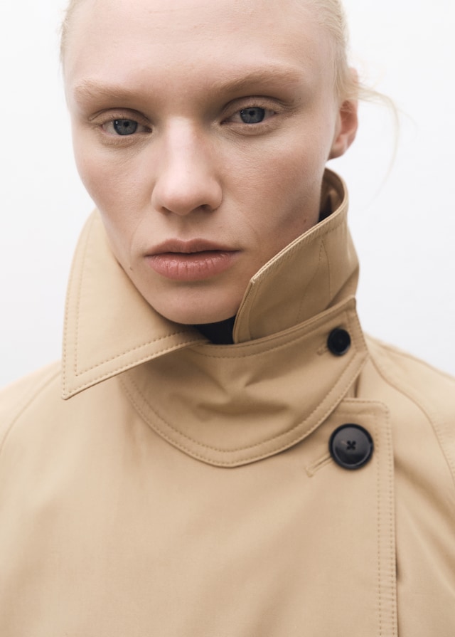 Mango Langer Oversized-Trenchcoat aus Baumwolle Auslauf