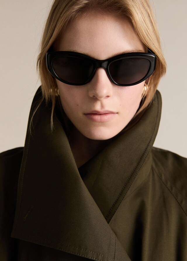 Mango Langer zweireihiger Trenchcoat Verkauf