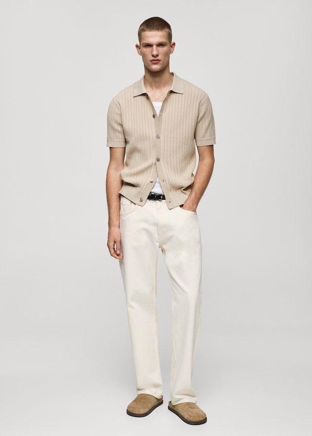 Mango Geknöpftes Poloshirt mit Baumwollstruktur Blitzverkäufe