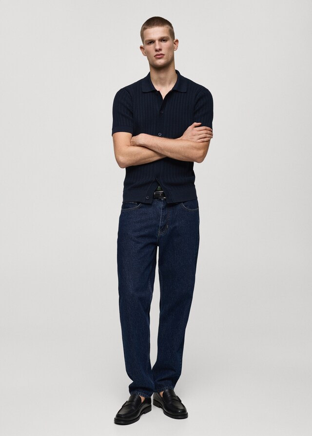Mango Geknöpftes Poloshirt mit Baumwollstruktur Fabrik Onlineshop