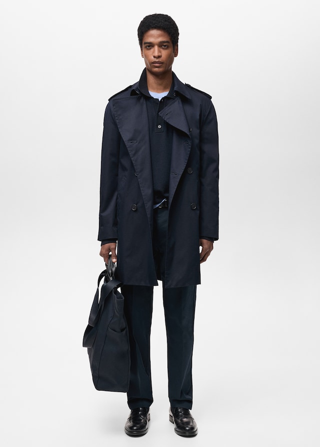 Mango Wasserabweisender Trenchcoat mit Gürtel Fabrikpreis