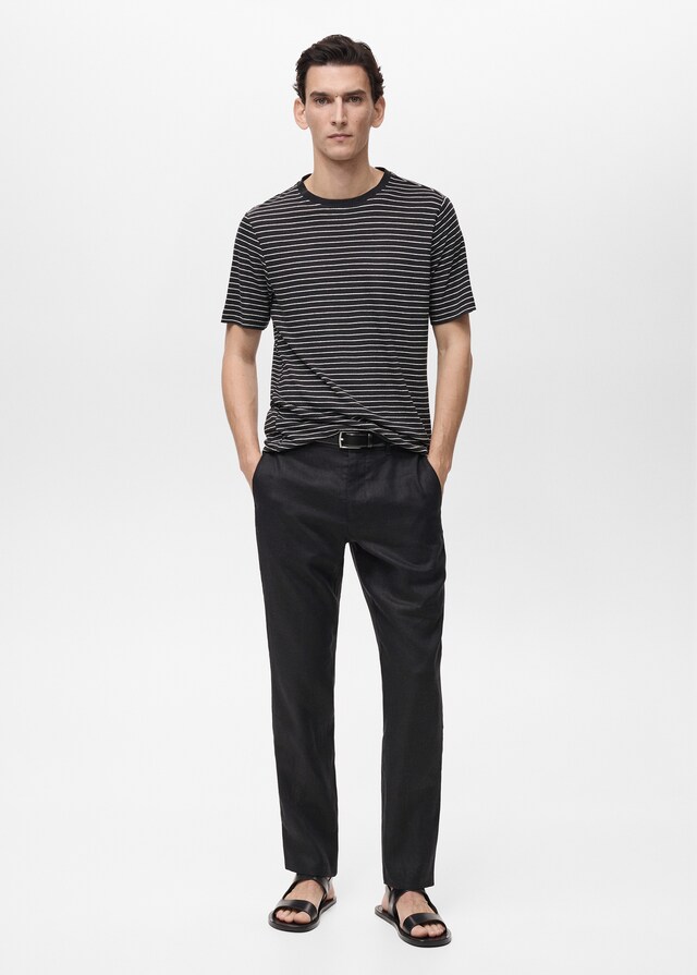 Mango Slim Fit-Hose aus 100 % Leinen Online Shopping