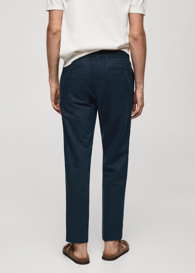 Mango Slim Fit-Leinenhose mit Kordel Exklusivangebot