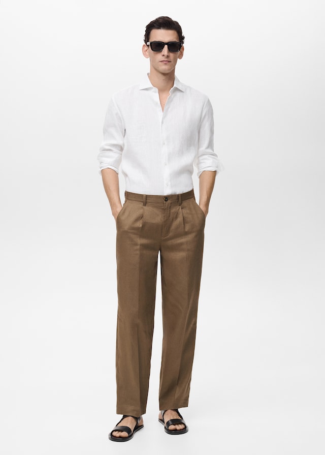 Mango Slim Fit-Hemd aus 100 % Leinen Cyber Monday