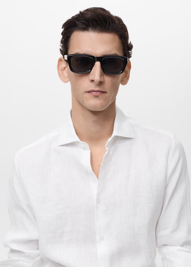Mango Slim Fit-Hemd aus 100 % Leinen Cyber Monday