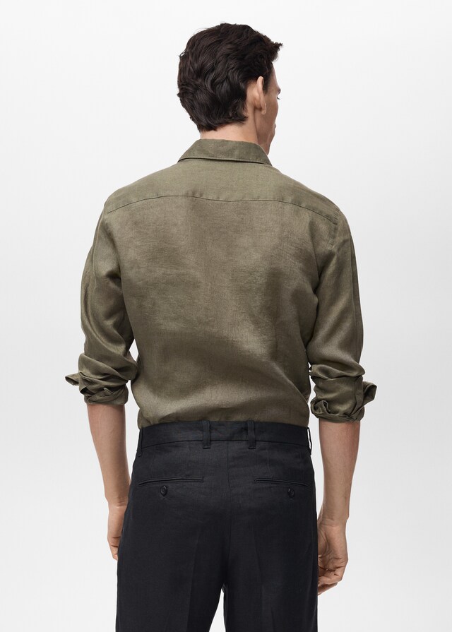Mango Slim Fit-Hemd aus 100 % Leinen Vatertagsangebot