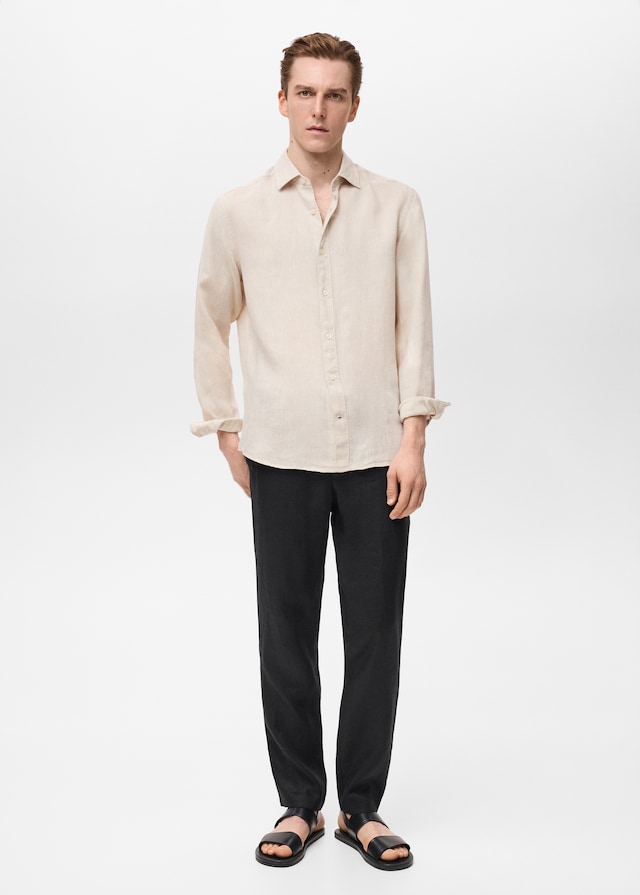 Mango Regular-Fit-Hemd aus 100 % Leinen Valentinstagsangebot