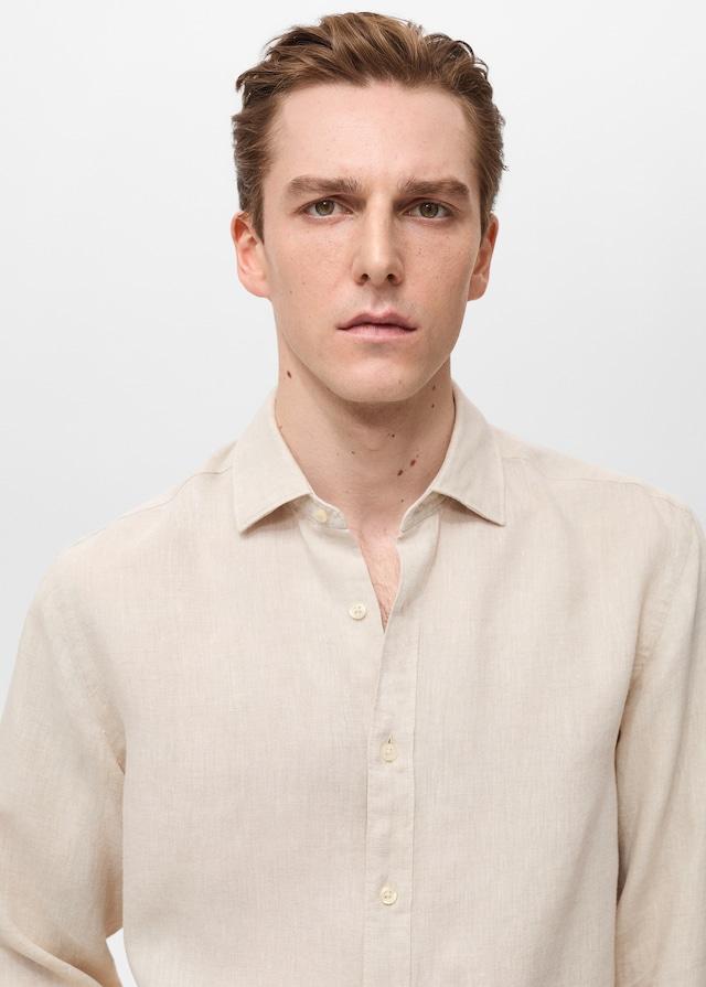 Mango Regular-Fit-Hemd aus 100 % Leinen Valentinstagsangebot