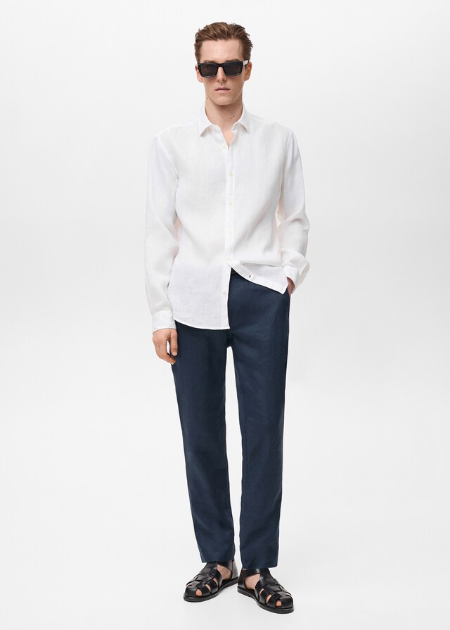 Mango Regular-Fit-Hemd aus 100 % Leinen Jubiläumsangebot