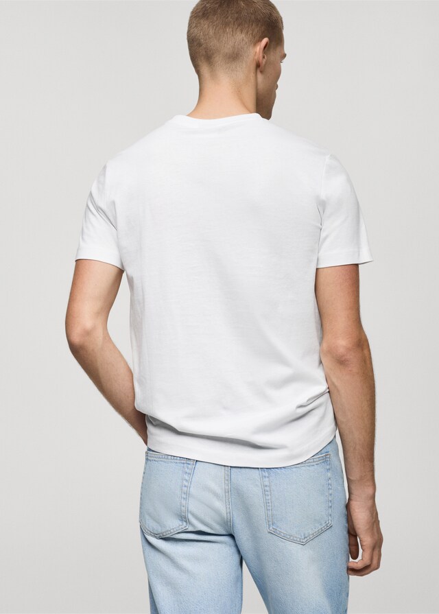 Mango Slim-Fit-T-Shirt aus 100 % Baumwolle Top Angebot