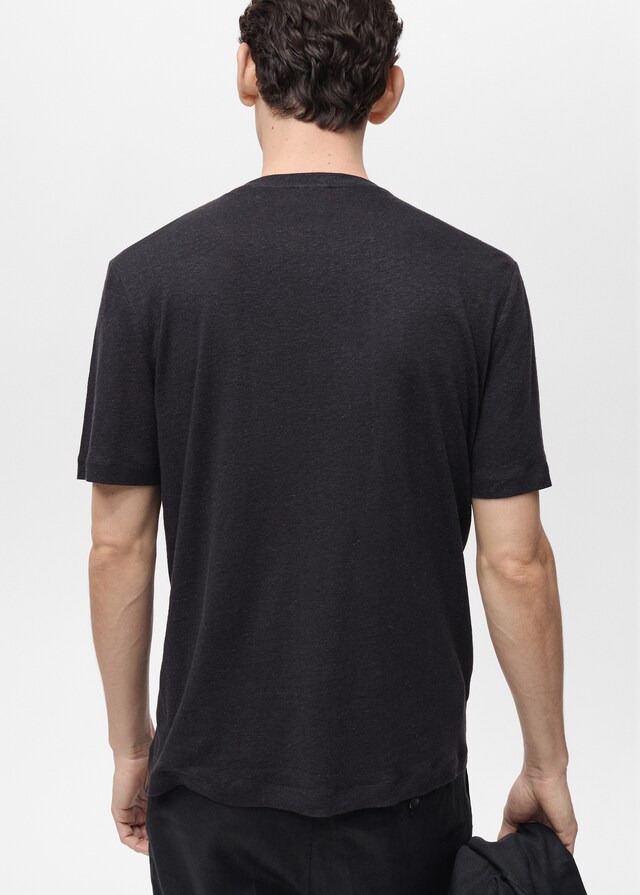 Mango Slim-Fit-T-Shirt aus Leinen Zeitlich begrenztes Angebot