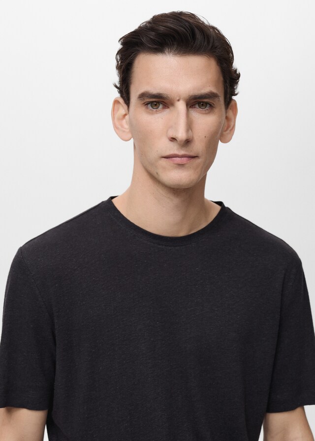 Mango Slim-Fit-T-Shirt aus Leinen Zeitlich begrenztes Angebot