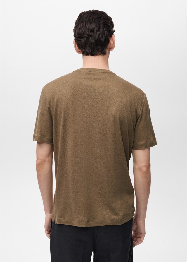 Mango Slim-Fit-T-Shirt aus Leinen Exklusive Angebote
