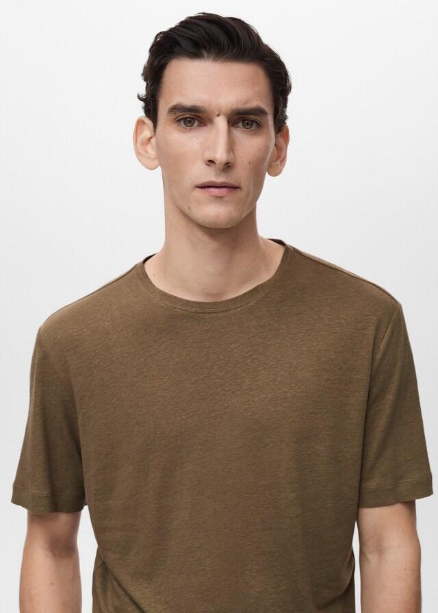 Mango Slim-Fit-T-Shirt aus Leinen Exklusive Angebote