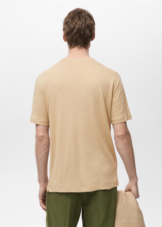 Mango Slim-Fit-T-Shirt aus Leinen Blitzangebot