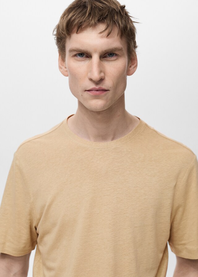 Mango Slim-Fit-T-Shirt aus Leinen Blitzangebot
