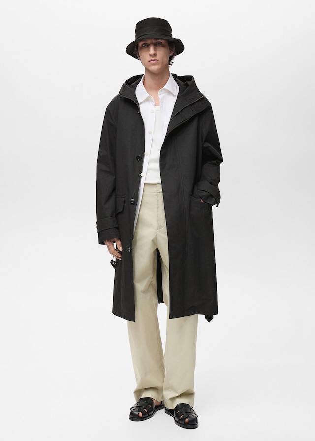 Mango Trenchcoat mit Gürtel und Kapuze Tägliche Deals