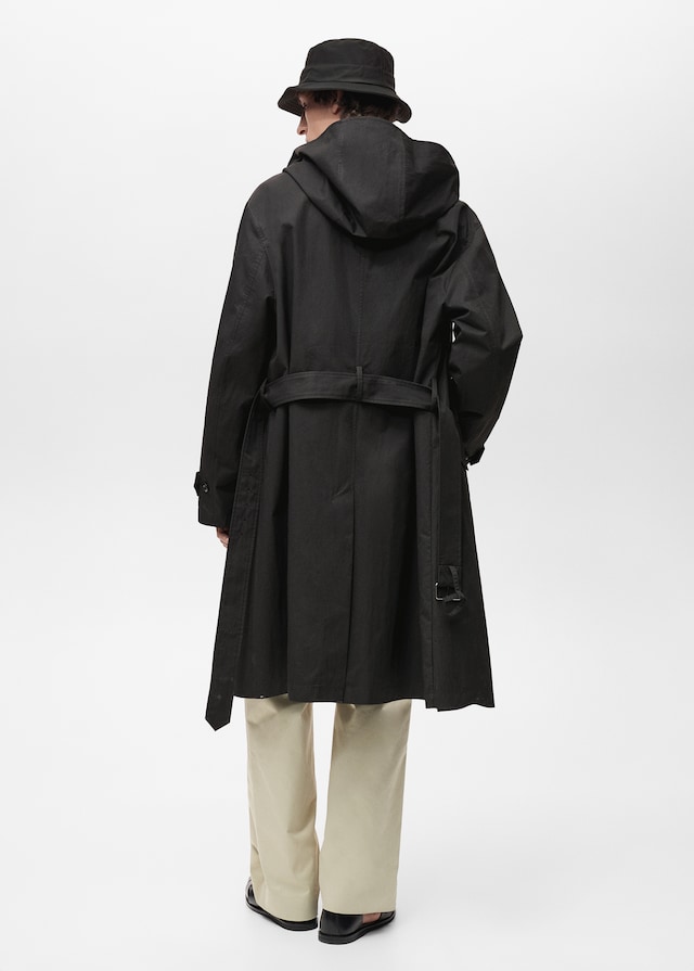 Mango Trenchcoat mit Gürtel und Kapuze Tägliche Deals